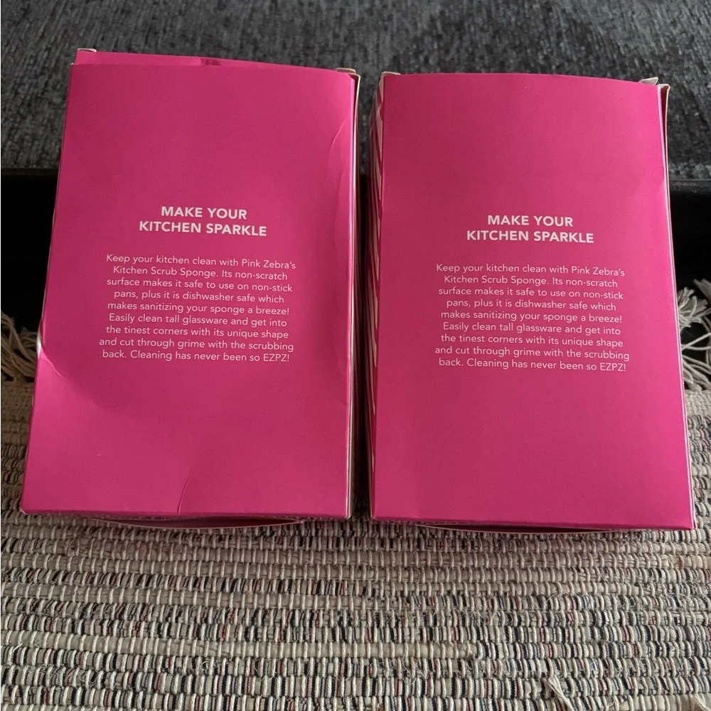 Pink Zebra Kitchen Scrub Sponge x2 - Picture 5 of 5